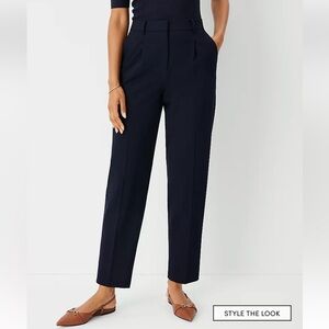 Ann Taylor The High Rise Pleated Taper Pant in Seasonless stretch